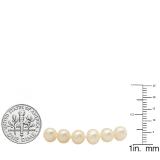 14K Yellow Gold Round Cultured Fresh Water Pearl Strand Bracelet