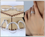 0.12 Carat (ctw) Sterling Silver Round White Diamond Men's & Women's Engagement Ring Trio Set