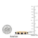 14K Yellow Gold Round Blue Sapphire & White Diamond Ladies Stackable Wedding Band