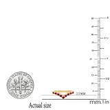 10K Yellow Gold Round Ruby & White Diamond Ladies Wedding Stackable Chevron Guard Band