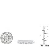 0.07 Carat (ctw) 10K White Gold Round White Diamond Ladies Milgrain Wedding Stackable Band