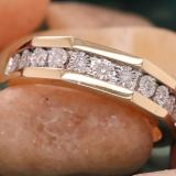 0.13 Carat (ctw) 10K Yellow Gold Round White Diamond Men's Illusion Wedding Band