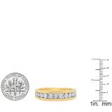 0.13 Carat (ctw) 10K Yellow Gold Round White Diamond Men's Illusion Wedding Band