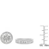 0.13 Carat (ctw) 14K White Gold Round White Diamond Men's Illusion Wedding Band