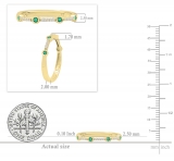 10K Yellow Gold Round Emerald & White Diamond Ladies Anniversary Wedding Band
