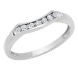 0.07 Carat (ctw) 10K White Gold Round White Diamond Ladies Wedding Stackable Band