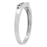 0.07 Carat (ctw) 10K White Gold Round White Diamond Ladies Wedding Stackable Band