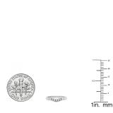 0.07 Carat (ctw) 10K White Gold Round White Diamond Ladies Wedding Stackable Band