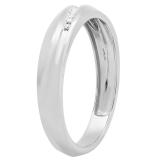 0.05 Carat (ctw) 14K White Gold Round White Diamond Men's Anniversary Wedding Band