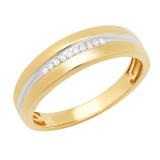 0.05 Carat (ctw) 10K Yellow Gold Round White Diamond Men's Wedding Anniversary Band