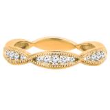 0.25 Carat (ctw) 10K Yellow Gold Round White Diamond Ladies Anniversary Wedding Band 1/4 CT