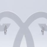 0.10 Carat (ctw) Sterling Silver Round White Diamond Ladies Hoop Earrings 1/10 CT