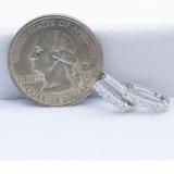 0.10 Carat (ctw) Sterling Silver Round White Diamond Ladies Hoop Earrings 1/10 CT