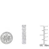0.30 Carat (ctw) Sterling Silver Round White Diamond Ladies Hoop Earrings 1/3 CT