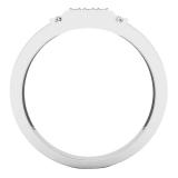 0.25 Carat (ctw) 10K White Gold Round White Diamond Men's Square Ring 1/4 CT
