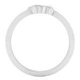 0.07 Carat (ctw) 18K White Gold Round White Diamond Ladies Bridal Bypass Double Heart Promise Ring