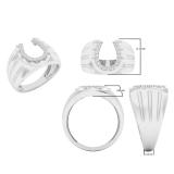 0.25 Carat (ctw) 10K White Gold Round White Diamond Men's Fashion Horseshoe Ring 1/4 CT