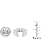0.25 Carat (ctw) 10K White Gold Round White Diamond Men's Fashion Horseshoe Ring 1/4 CT