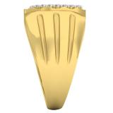 0.25 Carat (ctw) 10K Yellow Gold Round White Diamond Men's Fashion Horseshoe Ring 1/4 CT