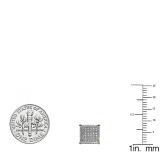 0.55 Carat (ctw) 18K Yellow Gold Plated Silver Round Diamond Dice Shape Mens Stud Earrings 1/2 CT