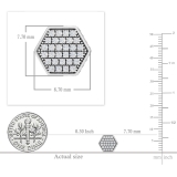 0.20 Carat (ctw) Sterling Silver Round Diamond Hexagon Mens Cluster Stud Earrings 1/5 CT
