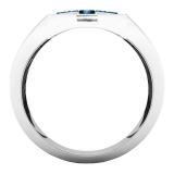0.50 Carat (ctw) Sterling Silver Round Blue & White Diamond Men's Wedding Band Ring 1/2 CT