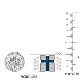 0.50 Carat (ctw) Sterling Silver Round Blue & White Diamond Men's Wedding Band Ring 1/2 CT