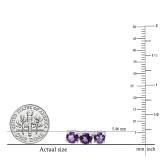 5mm Round Amethyst Dainty Tennis Bracelet for Women 7 Inch Length (15.00 ctw Color Purple Clarity Moderately Included) 925 Sterling Silver