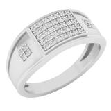 0.25 Carat (ctw) 18K White Gold Round White Diamond Men's Wedding Band Anniversary Ring 1/4 CT
