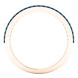 0.20 Carat (ctw) 14K Rose Gold Round Blue Diamond Ladies Ring Wedding Band 1/5 CT