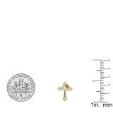 0.15 Carat (ctw) 10K Yellow Gold Round White Diamond Ladies Cross Stud Earrings