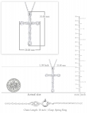 0.25 Carat Round White Diamond Infinity Twisted Cross Pendant with 18 inch Silver Chain for Women in 18K White Gold