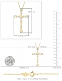 0.25 Carat Round White Diamond Infinity Twisted Cross Pendant with 18 inch Gold Chain for Women in 10K Yellow Gold