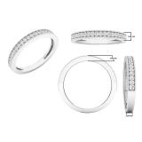 0.25 Carat (ctw) Sterling Silver Round White Diamond Wedding Stackable Band Ring 1/4 CT