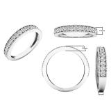 0.50 Carat (ctw) Sterling Silver Round White Diamond Wedding Stackable Band Ring 1/2 CT