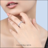 Sterling Silver Round Blue Sapphire & White Diamond Ladies Anniversary Wedding Stackable Band