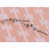 0.10 Carat (ctw) 10K White Gold Round White Diamond Ladies Stars Dangling Drop Earrings 1/10 CT