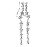 0.10 Carat (ctw) 14K White Gold Round White Diamond Ladies Stars Dangling Drop Earrings 1/10 CT