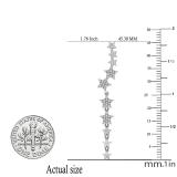 0.10 Carat (ctw) 14K White Gold Round White Diamond Ladies Stars Dangling Drop Earrings 1/10 CT