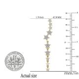 0.10 Carat (ctw) 14K Yellow Gold Round White Diamond Ladies Stars Dangling Drop Earrings 1/10 CT