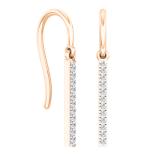 0.25 Carat (ctw) 10K Rose Gold Round White Diamond Ladies Fashion Dangling Earrings 1/4 CT
