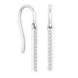 0.25 Carat (ctw) 10K White Gold Round White Diamond Ladies Fashion Dangling Earrings 1/4 CT