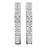 0.33 Carat (ctw) 10K White Gold Round White Diamond Ladies Huggies Hoop Earrings 1/3 CT