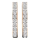 0.33 Carat (ctw) 18K Rose Gold Round White Diamond Ladies Huggies Hoop Earrings 1/3 CT