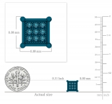 0.25 Carat (ctw) Blue Rhodium Plated Sterling Silver Round Blue Diamond Square Men's Stud Earrings