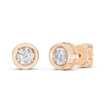 0.50 Carat (ctw) 14K Rose Gold Round White Diamond Ladies Solitaire Stud Earrings 1/2 CT