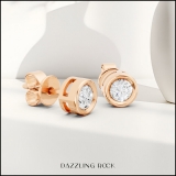 0.50 Carat (ctw) 14K Rose Gold Round White Diamond Ladies Solitaire Stud Earrings 1/2 CT