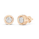 0.50 Carat (ctw) 14K Rose Gold Round White Diamond Ladies Solitaire Stud Earrings 1/2 CT