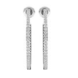 0.50 Carat (ctw) Sterling Silver Round White Diamond Ladies Huggies Hoop Earrings 1/2 CT