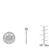 0.50 Carat (ctw) Sterling Silver Round White Diamond Ladies Huggies Hoop Earrings 1/2 CT